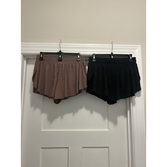 Lot Of 2 Inflachi Professional Fitness Shorts Black Purple Athletic Gym Size XL - Picture 6 of 6